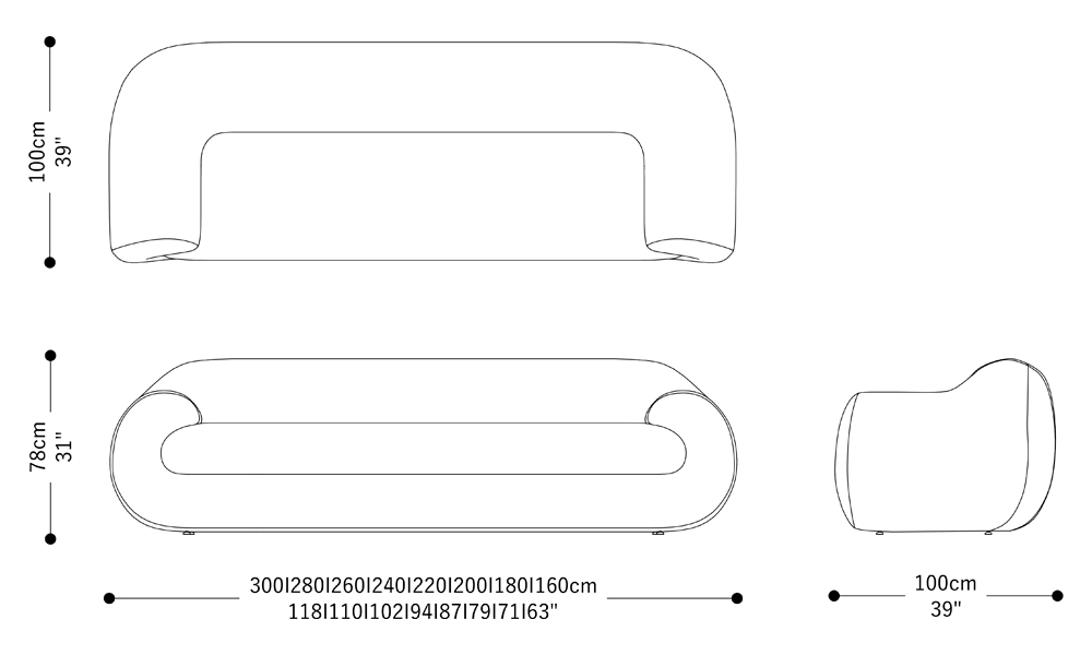 Image of the main dimensions of the product